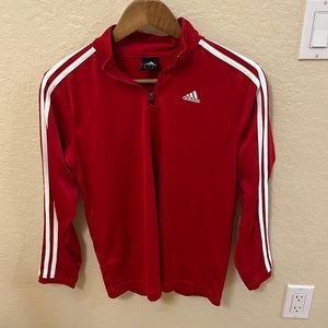 Kids Large Red Adidas Dri-fit quarter-zip
